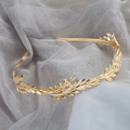 Elegant gold laurel leaf metal headband with Greek style foliage for wedding hair - 21#