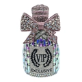 Pochette de soirée en forme de flacon de parfum avec cristaux roses et nœud VIP - Argent Multicolore