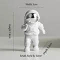 Compact silver astronaut figurine astronaut small size B style home desk decoration - Small Plated Silver Model B