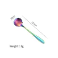 Rainbow sunflower-shaped stainless steel coffee spoon with 125mm length and 28mm width - Sunflower Spoon / AB Color