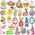 Kit de pintura de diamantes DIY de Pascua con conejos y huevos de colores - Juego de pegatinas de Pascua
