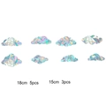 Rainbow prism holographic cloud window film set showing sizes 18cm and 15cm pieces - RPS012 Static Sticker: Cloud