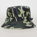 Outdoor camouflage bucket hat with adjustable chin strap and breathable metal eyelets - M (56-58cm) / Green Camouflage