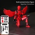 Red 13-jointed 3D printed action figure with wings, weapons and interchangeable parts - Large Black Red With 5 Weapons 3 Hands 1 Wing