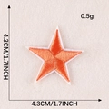Orange star embroidered patch with white stitched edges and 1.7 inch size display - Orange Five-Pointed Star (G1L-A-3-3 Iron-On)