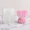 Letter E hart roos siliconen mal voor DIY kaarsen en gips met een hoogte van 8,3 cm - Letter E - Hart Bloem Kolom / Wit