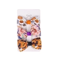 Set di 3 fermagli per capelli a fiocco per Halloween con zucche, fantasmi e pipistrelli - 3# Bianco/Strisce Rosa/Arancione Nero Set