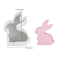 3D bunny silicone mold and pink candle sample with 12.4cm height dimensions - Bunny 03