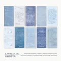 Set de papier scrapbooking vintage bleu de Prusse avec 10 motifs élégants - Chuchotements Romantiques