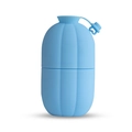 Sky blue silicone ice face roller with non-slip vertical texture for cooling massage - Small Funnel Style-Light Blue
