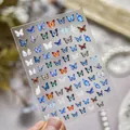 Vista detallada de las pegatinas para uñas TO-892 ultrafinas con mariposas azules - Serie de Mariposas Azules (to892)