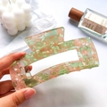 Pinza para el pelo grande de acetato con estampado terrazo en rosa y verde menta - Rosa Verde 13cm