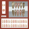 Luxus-Cat-Eye-Nägel zum Aufkleben mit goldenen Metallakzenten und langer Stiletto-Form - Sonnenuntergangs-Träumerei (W2121) Mit Kleber