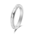 Anillo giratorio minimalista de acero inoxidable plateado con diseño de facetas de rombo - US 5 / Color Acero
