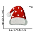 Detailed embroidery texture of 6cm Christmas hat patch with size and weight specs - Christmas Patch 8# (Christmas Hat)