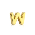 Polished golden letter W heart pendant crafted from S925 silver for women jewelry - Gold DY130027 (W)