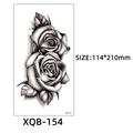 Black and white rose tattoo sticker XQB-154, size 114x210mm for arm body art - Black and White Sketch Rose (XQB-154)