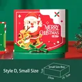 Christmas Santa Claus gift box in red and green with rocking reindeer illustration - Santa Riding Reindeer