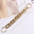 Golden acrylic chain charm for clogs shoes with round spring buckles, length 235mm - Acrylic Square Gold (with Large Buckle)