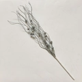 Close-up of a silver glittered branch stem with wavy filaments for Christmas tree decoration - Silver