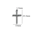 Retro silver cross pendant with scale texture measuring 25.5mm by 15mm for necklaces - Style 31/Grid Texture
