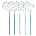 Set of 5 square light blue stainless steel eyelash inspection mirrors for lash extension - Square / Sky Blue