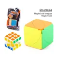 5,5 cm Ahornblatt-Zauberwürfel Puzzle in bunten Farben mit Einzelhandelsverpackung - Ahornblattwürfel mit Standard 3x3 Zweiteiliges Set (A168-8A)