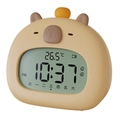 Cute khaki capybara smart alarm clock with LCD screen showing temperature and time - Device Only (English Manual) / Button Version (All English)