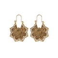 Boucles d'oreilles bohèmes mandala ajourées avec finition dorée antique - Or Antique (9107)