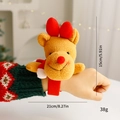 Kerst rendier pluche klaparmband in geel met rode geweien voor feestelijke sfeer - 3D Rendier / Slap-armband