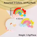 Rainbow and white cloud resin DIY charms for hair clips and phone cases crafting - 10pcs/Pack / Mixed Color Star Rainbow
