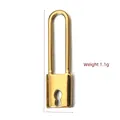 Golden stainless steel long-shackle lock pendant for DIY jewelry making, weight 1.1g - BXGPJ123-Gold Padlock Pendant