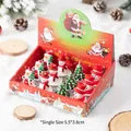 Christmas snowman and Santa tealight candle set in festive red gift packaging - Mixed Shapes A Style (3-A12)