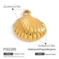 Gouden roestvrijstalen schelphanger, hypoallergeen en waterdicht DIY-sieradenonderdeel - PJ92399-Gouden Schelp