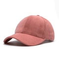 Classic dark pink faux suede baseball cap with minimalist six-panel design for men and women - Pink