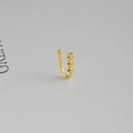 U-shaped gold nose clip with sparkling micro-pave cubic zirconia inlay design - U-Shaped Crystal (E5252-1)