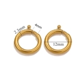 Golden stainless steel round spring clasp variant with 12mm inner diameter dimensions - 2.3x12mm / Gold