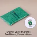 DIY 4mm emerald green painted glass seed beads for embroidery and jewelry making - Peacock Green 4mm