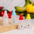 Set of 4 mini portable squeeze sauce bottles for salad dressing and ketchup - Square Style 4Pcs Set