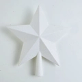 Christmas tree topper star with white glitter finish and sturdy base for holiday decor - Large (25CM) / White