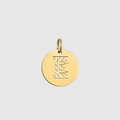 Gold plated stainless steel letter E pendant with crystal rhinestones for necklaces - 14K Gold - E