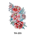 Waterproof temporary tattoo sticker featuring red peony flower bouquet design style TH-255 - Th-255 / 210*148mm
