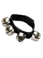 Black nylon wrist bell with four silver metal bells for children music education - Black