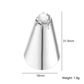 Star tip stainless steel piping nozzle for cake decorating height 31.9mm diameter 18mm - Design No.8