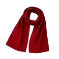 Elegante bufanda de punto rojo con bordes acanalados en mezcla de lana para invierno - Rojo