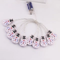 Christmas snowman LED clip string lights with 10 fairy lamps and battery box - Black Hat Snowman Style
