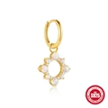 Elegante S925 Silber Gold Creolen mit Opal-Anhänger in Sonnen- und Mondform - 925er Silber / Gold #2