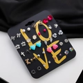 Fashion geometric earring set featuring hearts, pearls, and rhinestones on card display - Silver Version 10326