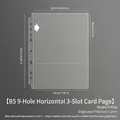 B5 9-hole 3-grid clear card protector sleeve, 0.1mm thickness, 19x25cm storage pocket - Irregular B5 9 Holes Horizontal 3-Pocket Pages 10 Sheets 137#