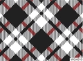 Classic black, white and red plaid water transfer nail art sticker pattern, model WG4010 - WG4010